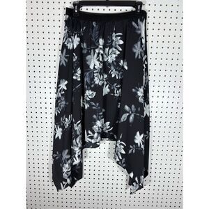 BCBG Max Azria Floral Silhouette Handkerchief Midi Skirt size M